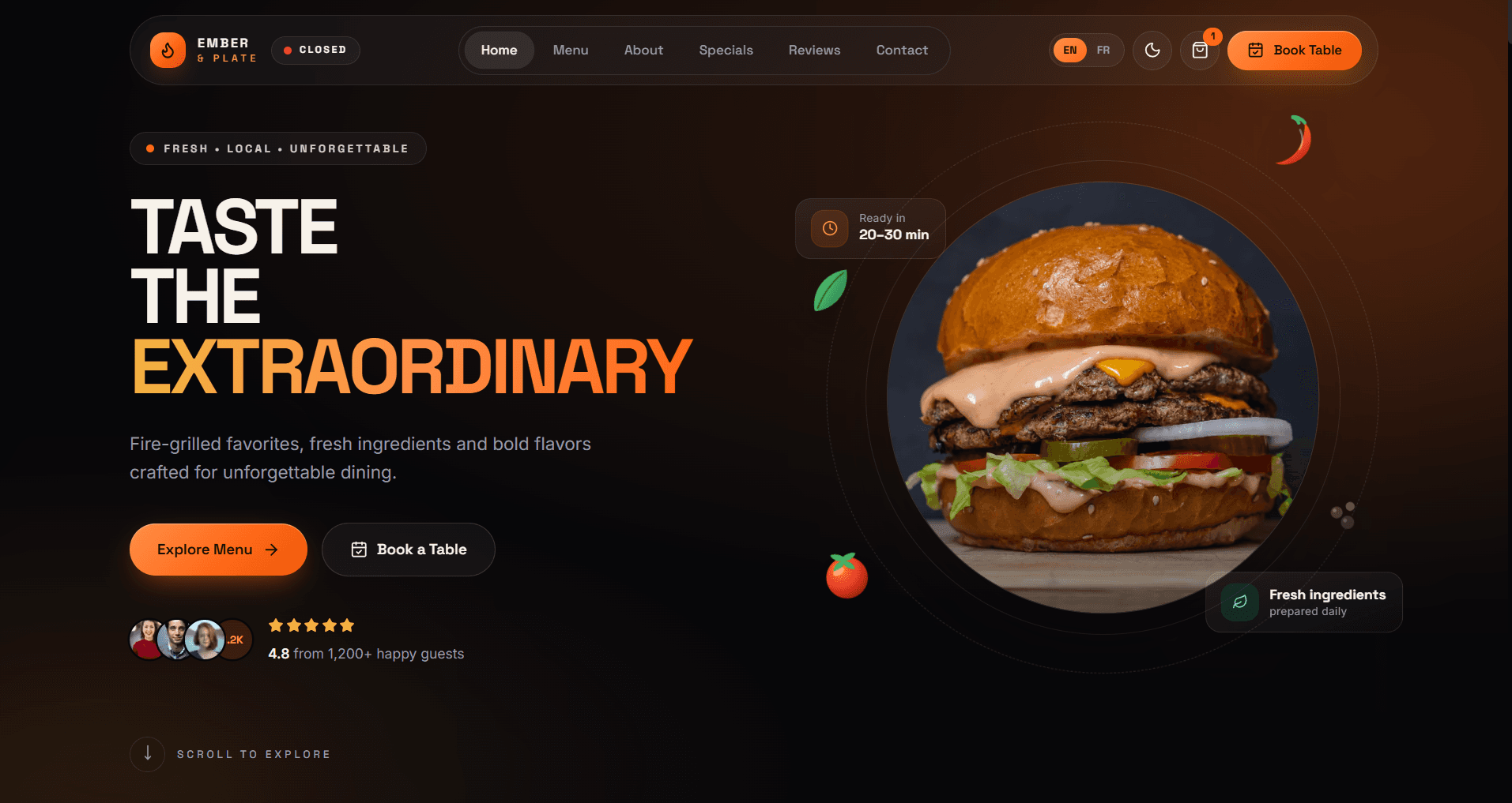 Screenshot of Ember & Plate
